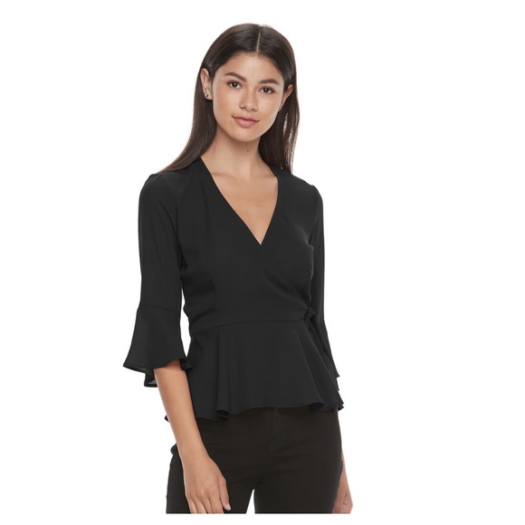 Candie's Tops Candies Juniors Bell Sleeve Wrap Top L Poshmark